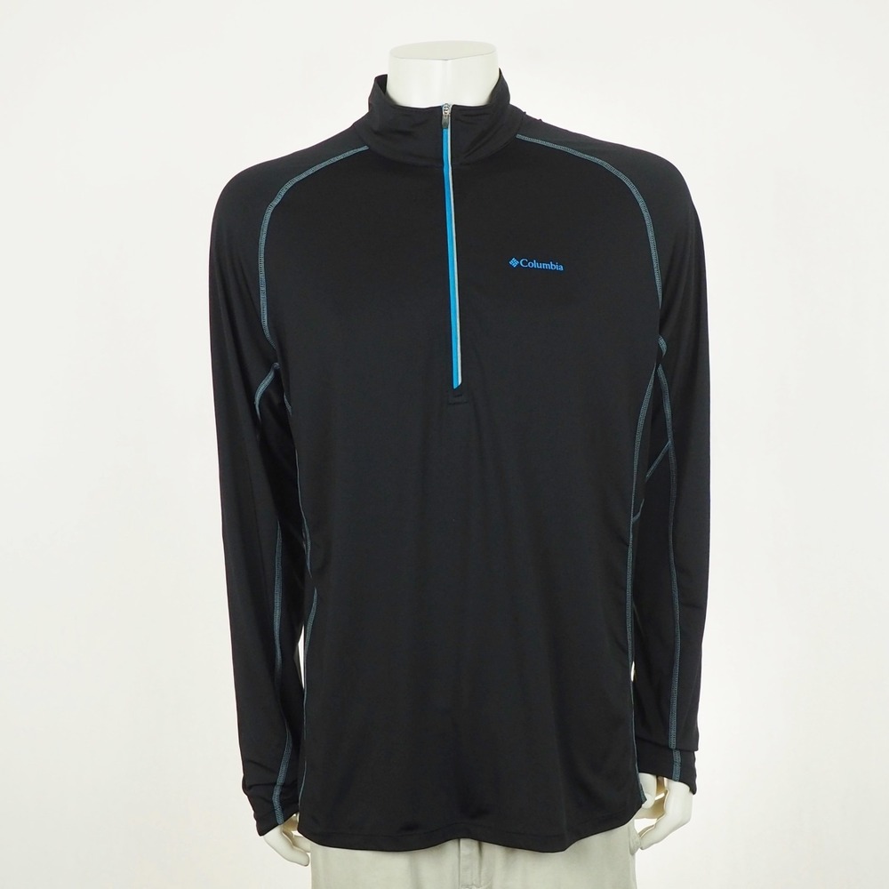 Columbia Omni-Freeze Pullover Shirt Mens XL Black 1/2-Zip Mock Training Running